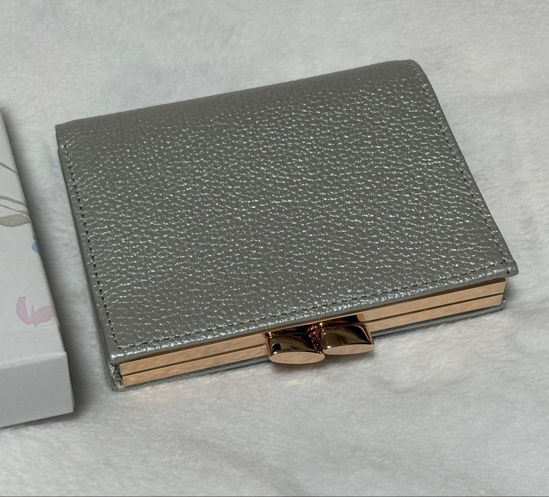 【限定品】皇居 菊葉文化協会 二つ折り財布 がま口財布 銀色 シルバー