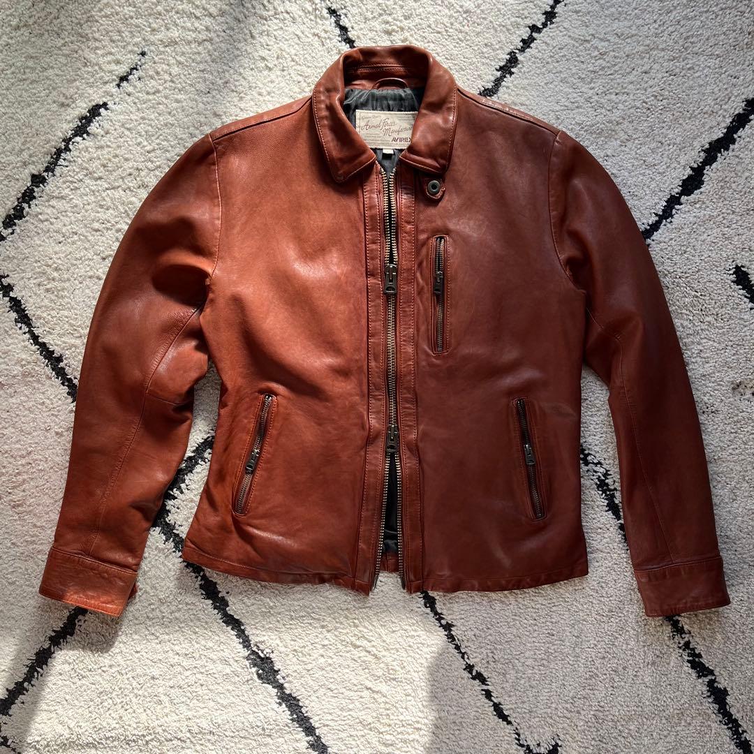 ジャケット・アウター 00s avirex sheep leather jacket brown