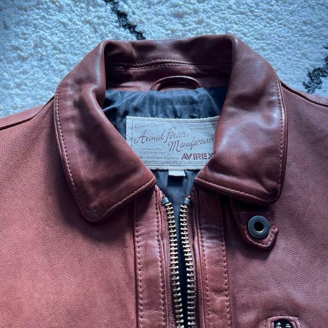 ジャケット・アウター 00s avirex sheep leather jacket brown