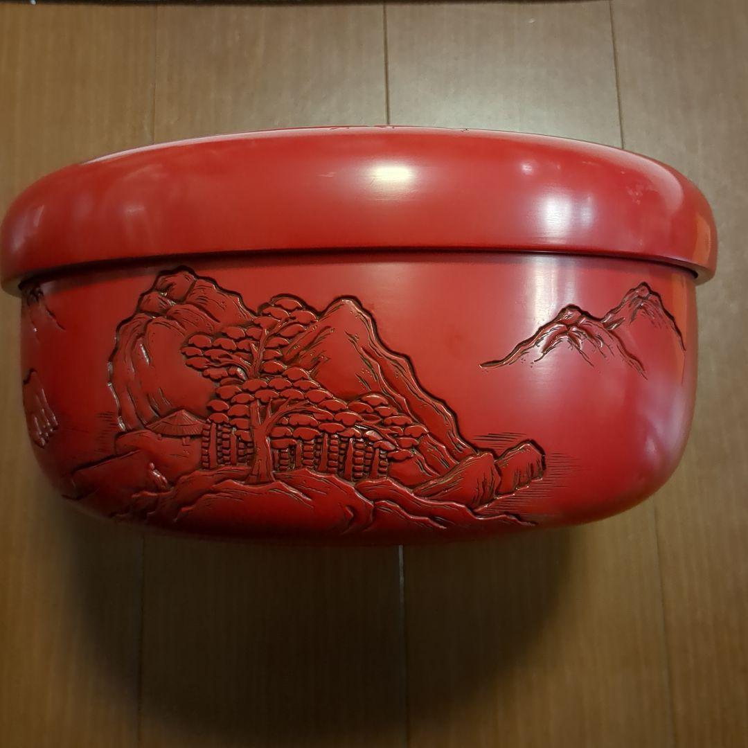 堆朱　茶櫃　村上　伝統工芸　アンティーク　骨董　雑貨　インテリア