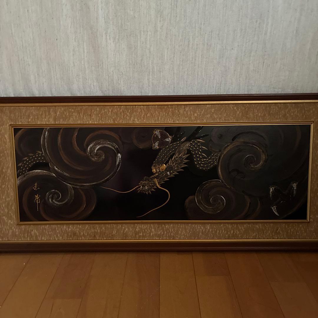 漆器龍パネル