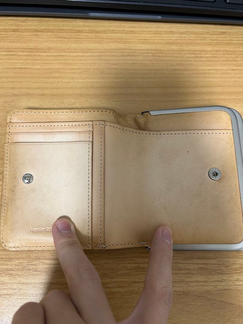 Hender Scheme hairy snap wallet 黄色　美品