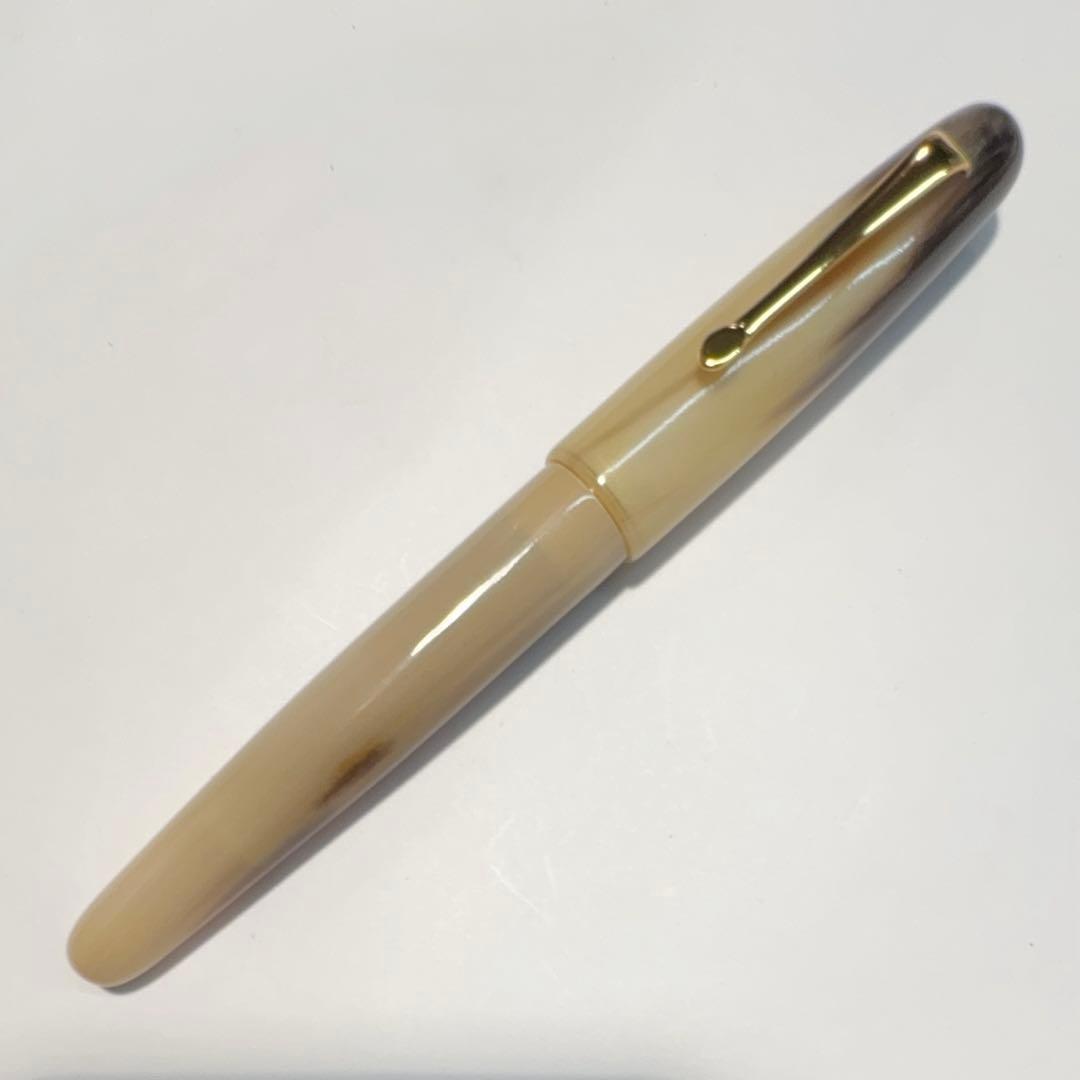 【稀少品】■天然素材 水牛角軸 万年筆 M 中字 Jowoペン先 新品■