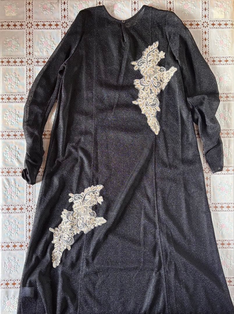 新品タグ付 Ezick Sparkle sheer モチーフレースセットドレス