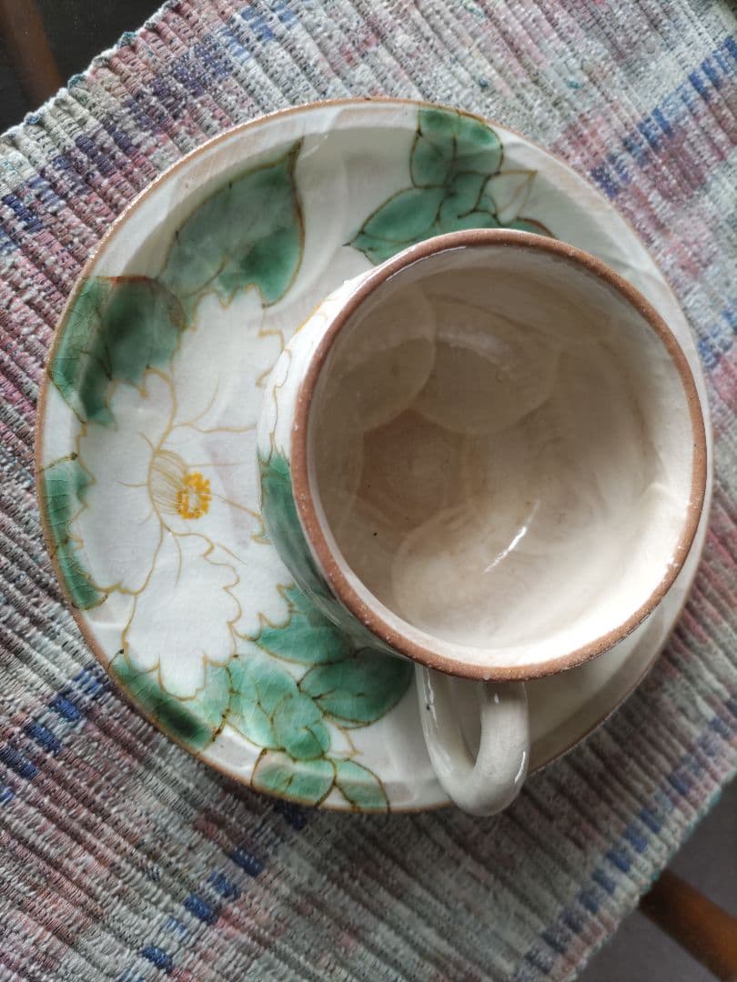 翌日発送　希少　先代作！陶葊・陶あん カップ＆ソーサー　牡丹絵　大振り