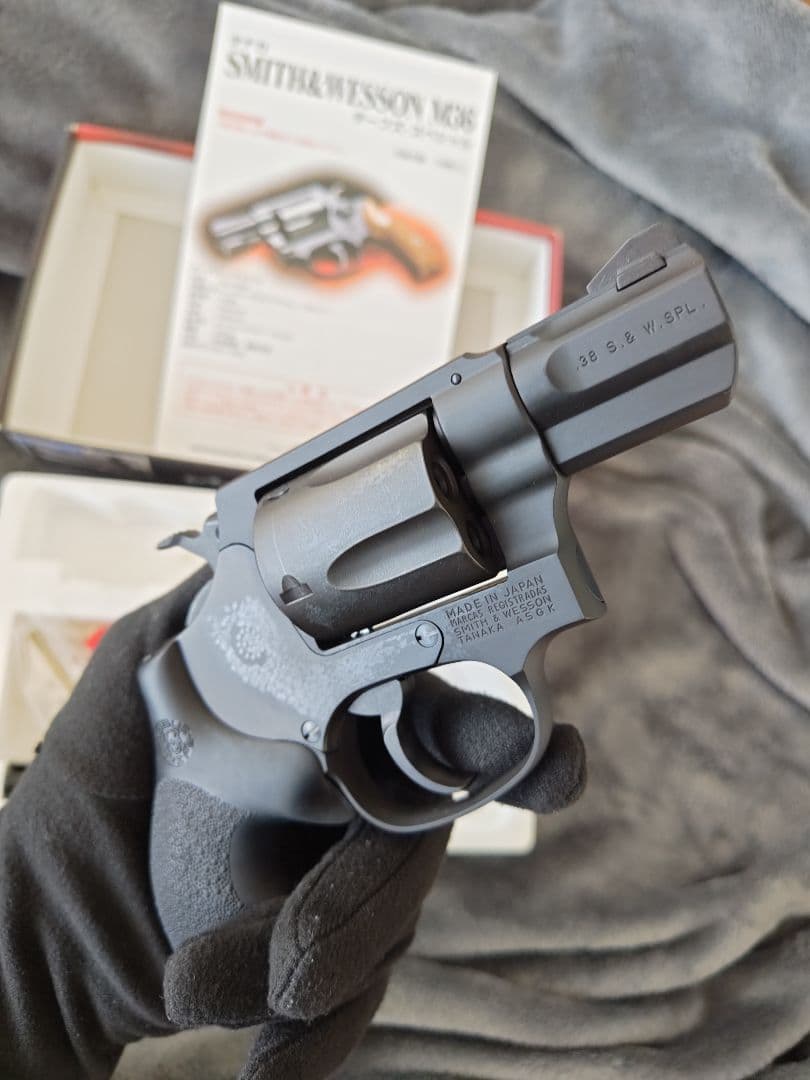タナカ S&W M36 PC 2in HW 実物ホーグラバーグリップ付き