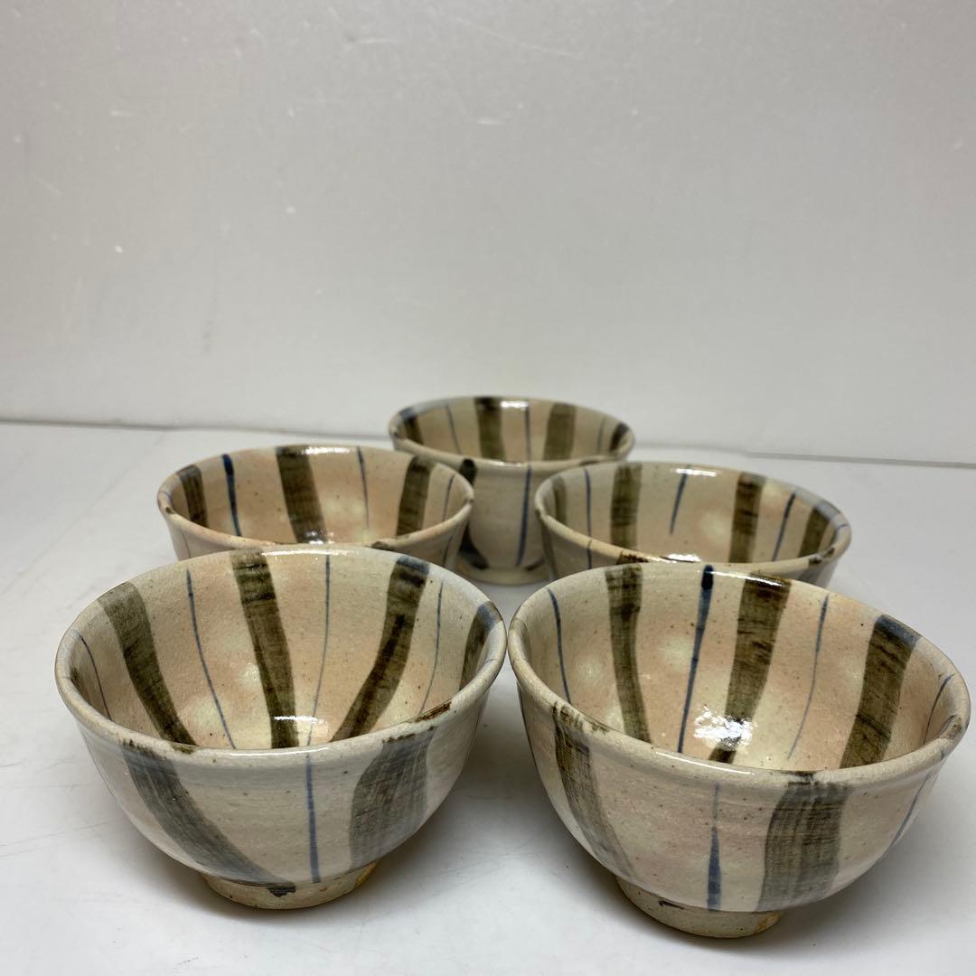 蕗窯　小松功　小松華功作　絵瀬戸筋文小碗　共箱　東さ7-1102④