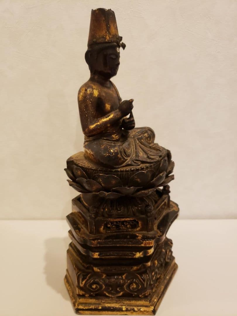 大日如来像 木彫 江戸 時代 仏教 美術 仏像 骨董 アンティーク 立仏 仏具