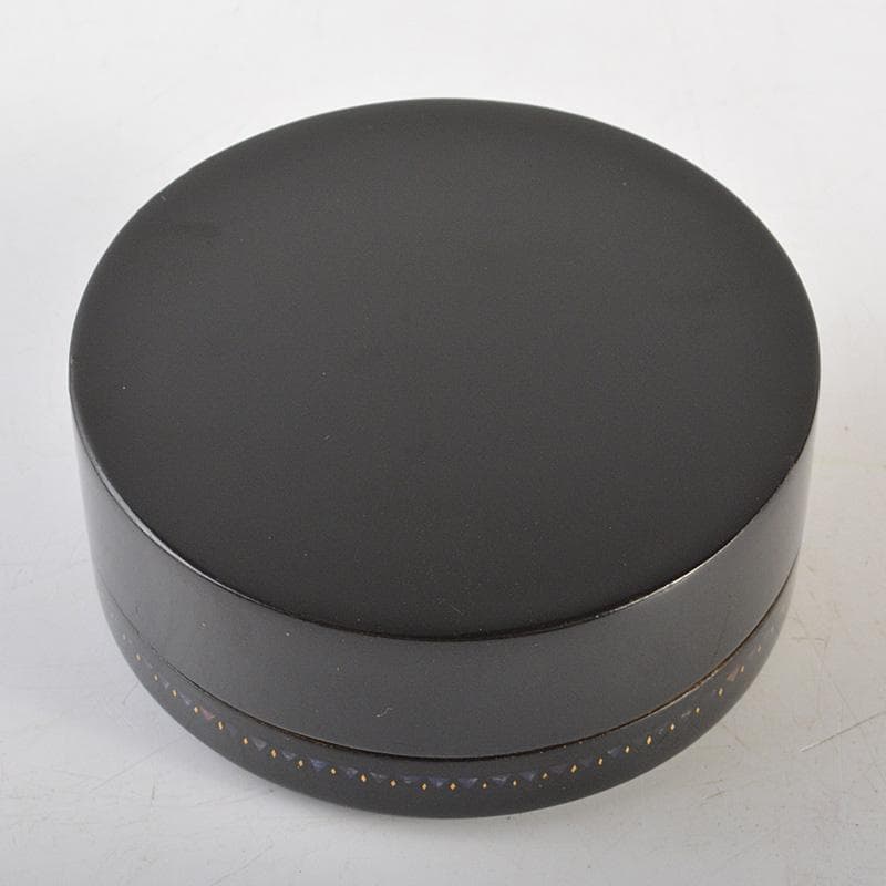 韓国漆器　螺鈿細工　圓式菓子器　小物入　宝石箱　箱付　C　R7470