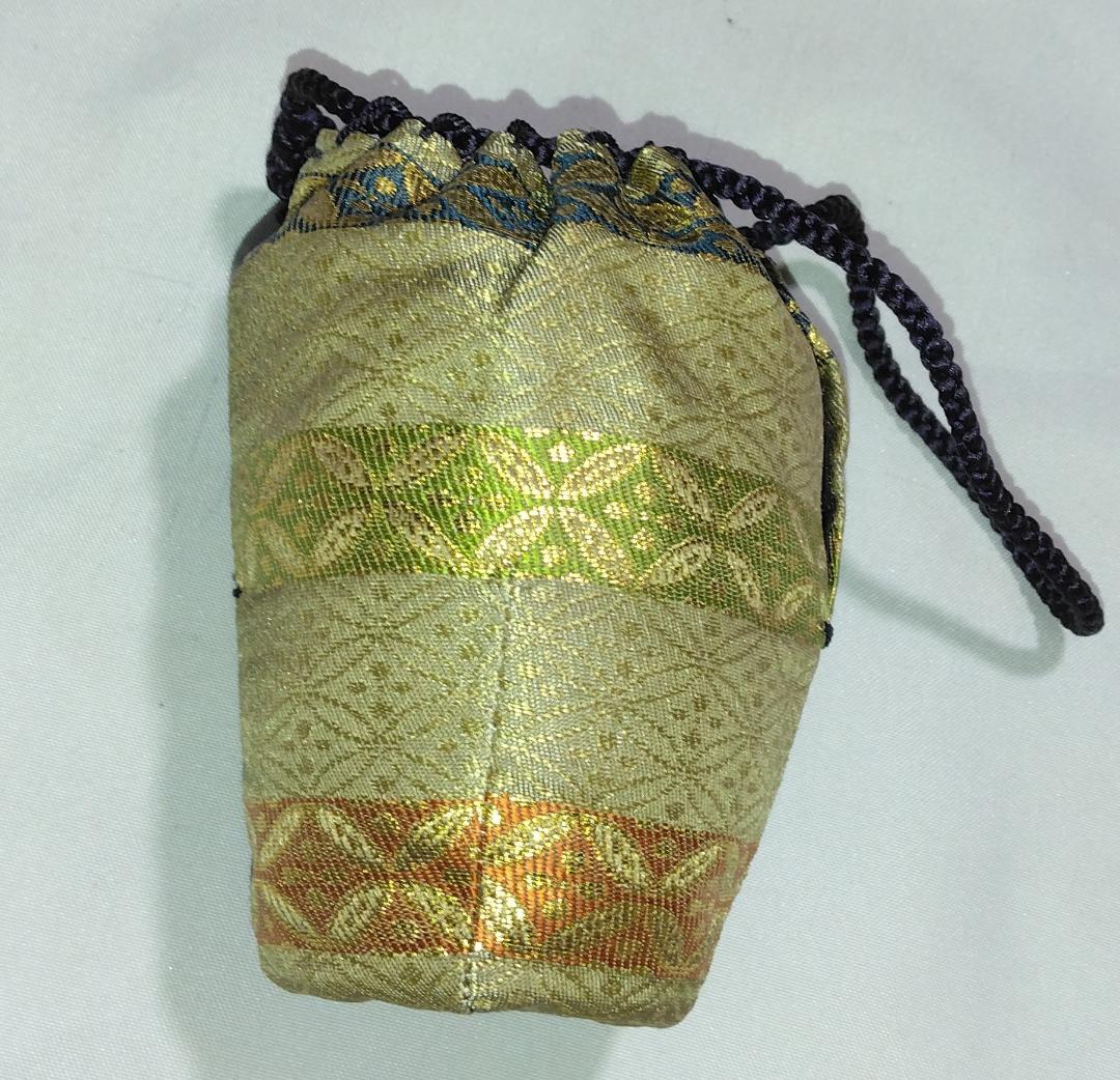 茶道具　京都洛東　桶谷定一作　肩衝茶入　段七宝紋仕覆付き　美品！！