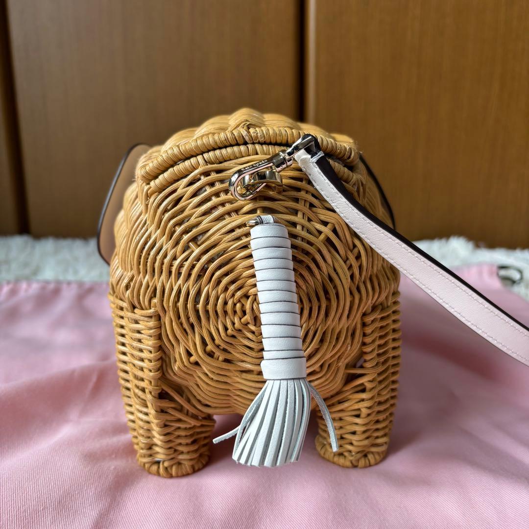 ✨️極美品 ケイトスペード エレファント かごバッグ タグ 保存袋付 斜め掛け
