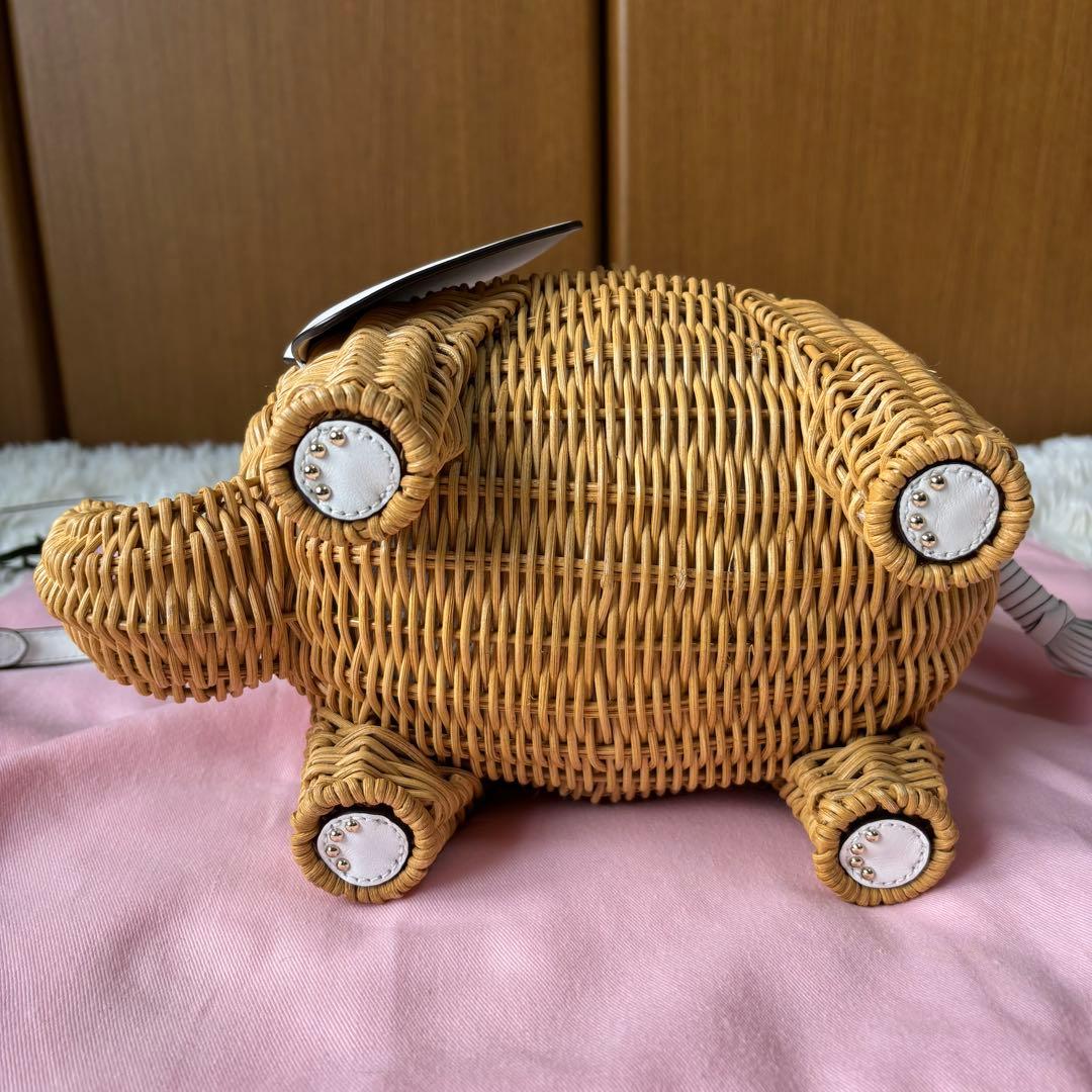 ✨️極美品 ケイトスペード エレファント かごバッグ タグ 保存袋付 斜め掛け