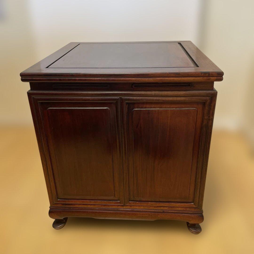 【美品】唐木家具 蛇腹扉•収納付ミニチェスト ヴィンテージ