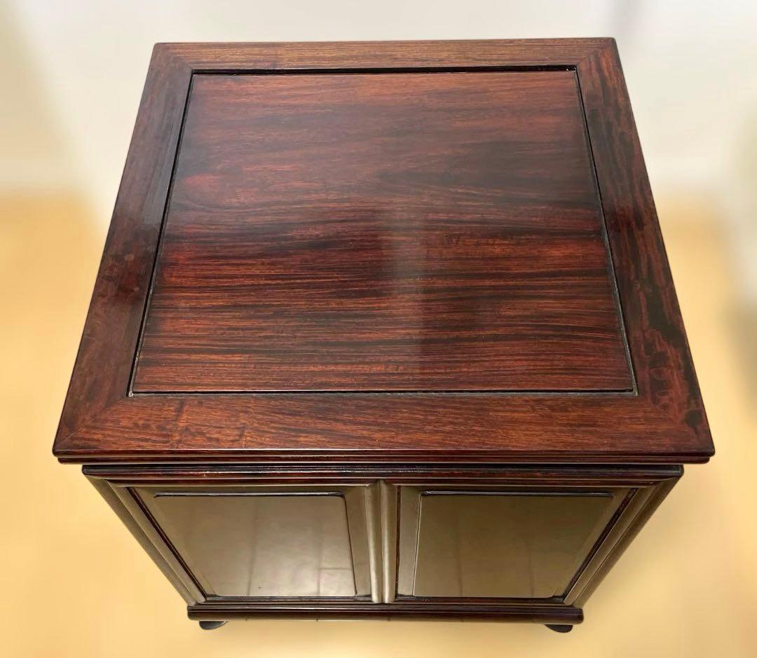 【美品】唐木家具 蛇腹扉•収納付ミニチェスト ヴィンテージ