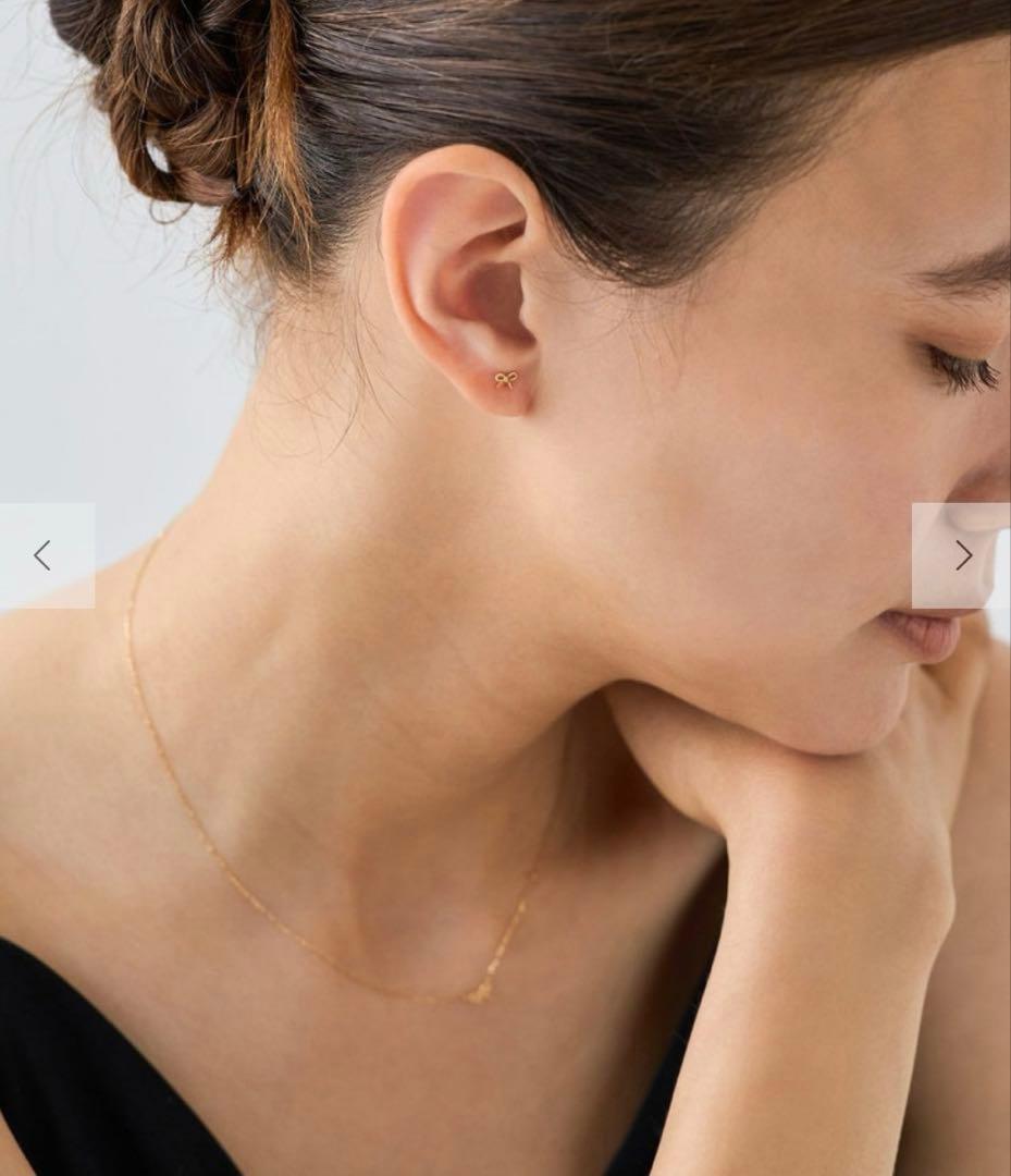 ete K18YG リボン ピアス（両耳）