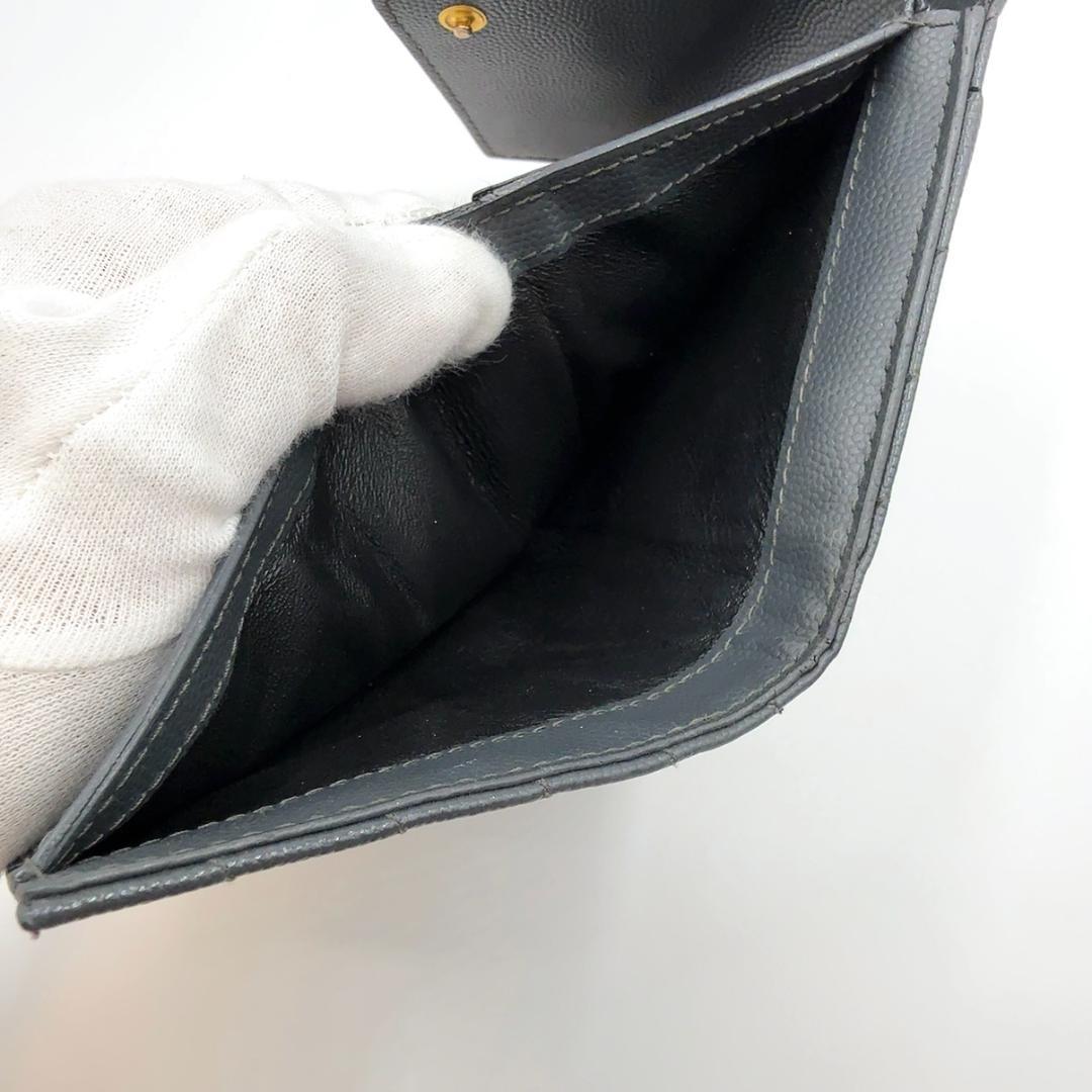 ◇サンローラン◇レザー/Vステッチ/コンパクト/三つ折り財布/PLB403943