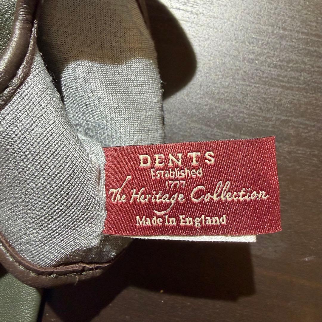 デンツ DENTS カーキグローブ 手袋　シルク裏地 7ハーフ