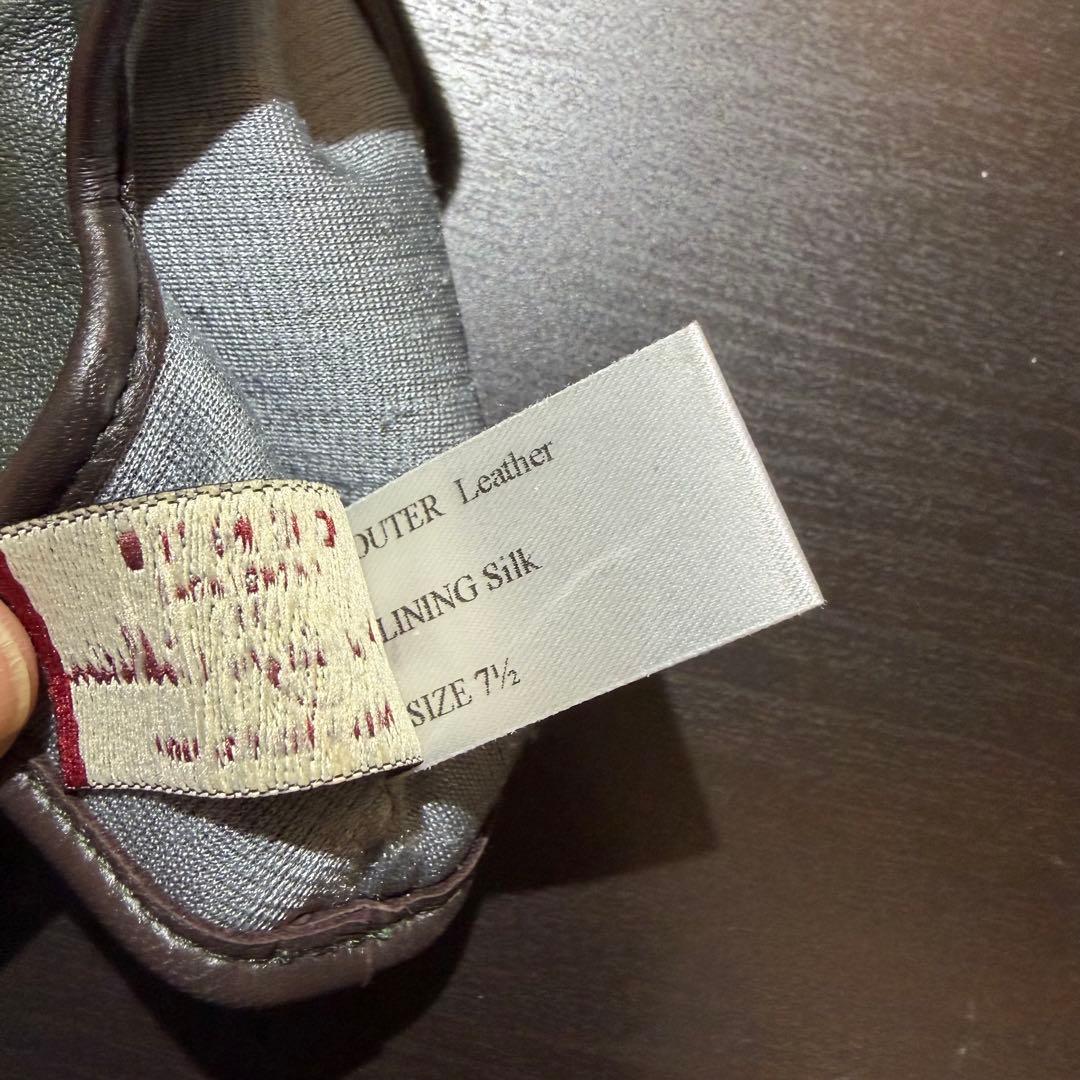 デンツ DENTS カーキグローブ 手袋　シルク裏地 7ハーフ