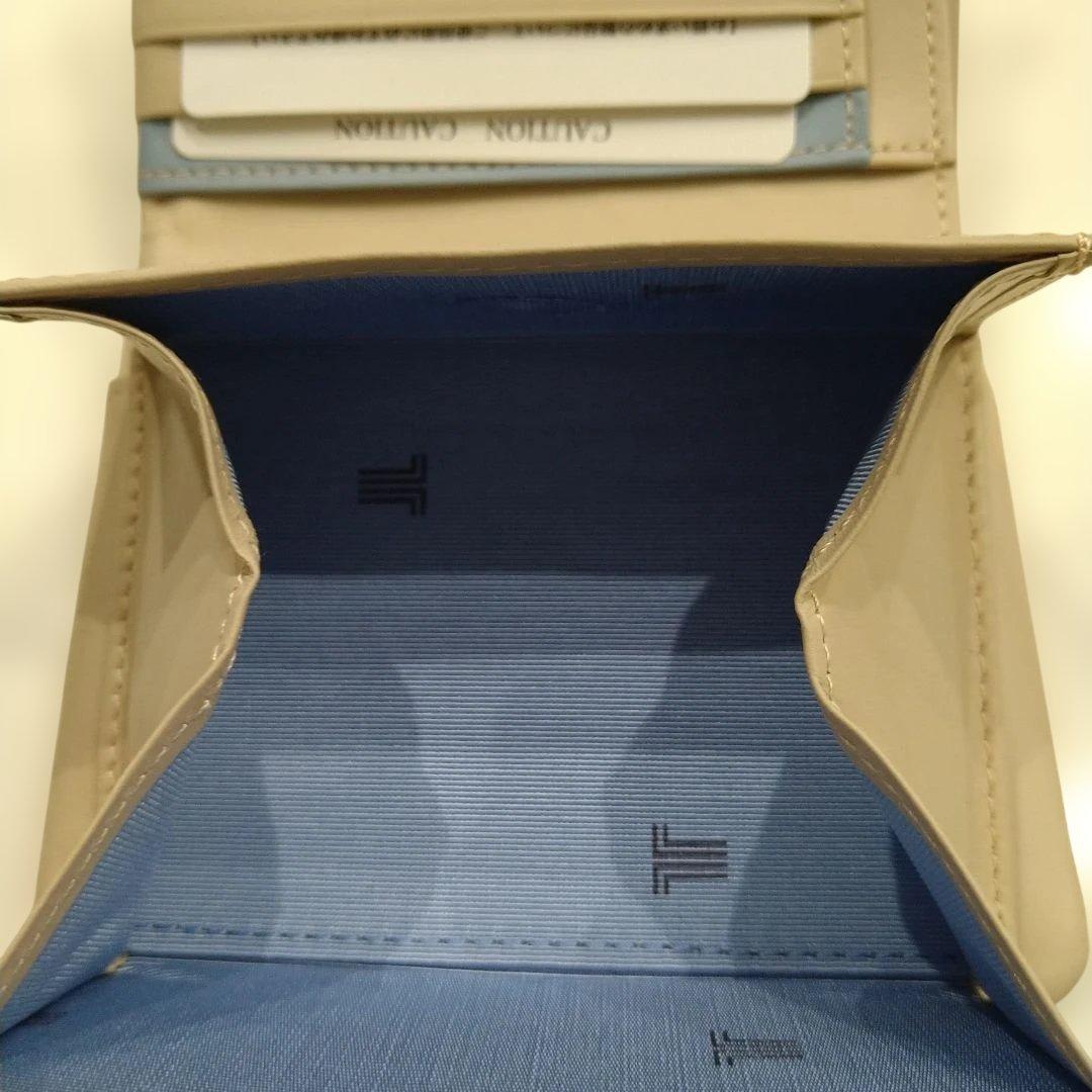 LANVIN ベージュ リボン付き二つ折り財布