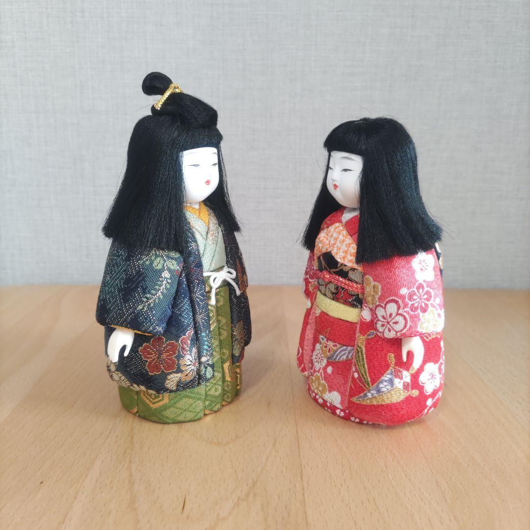 木目込人形　《豆市松》木目込み