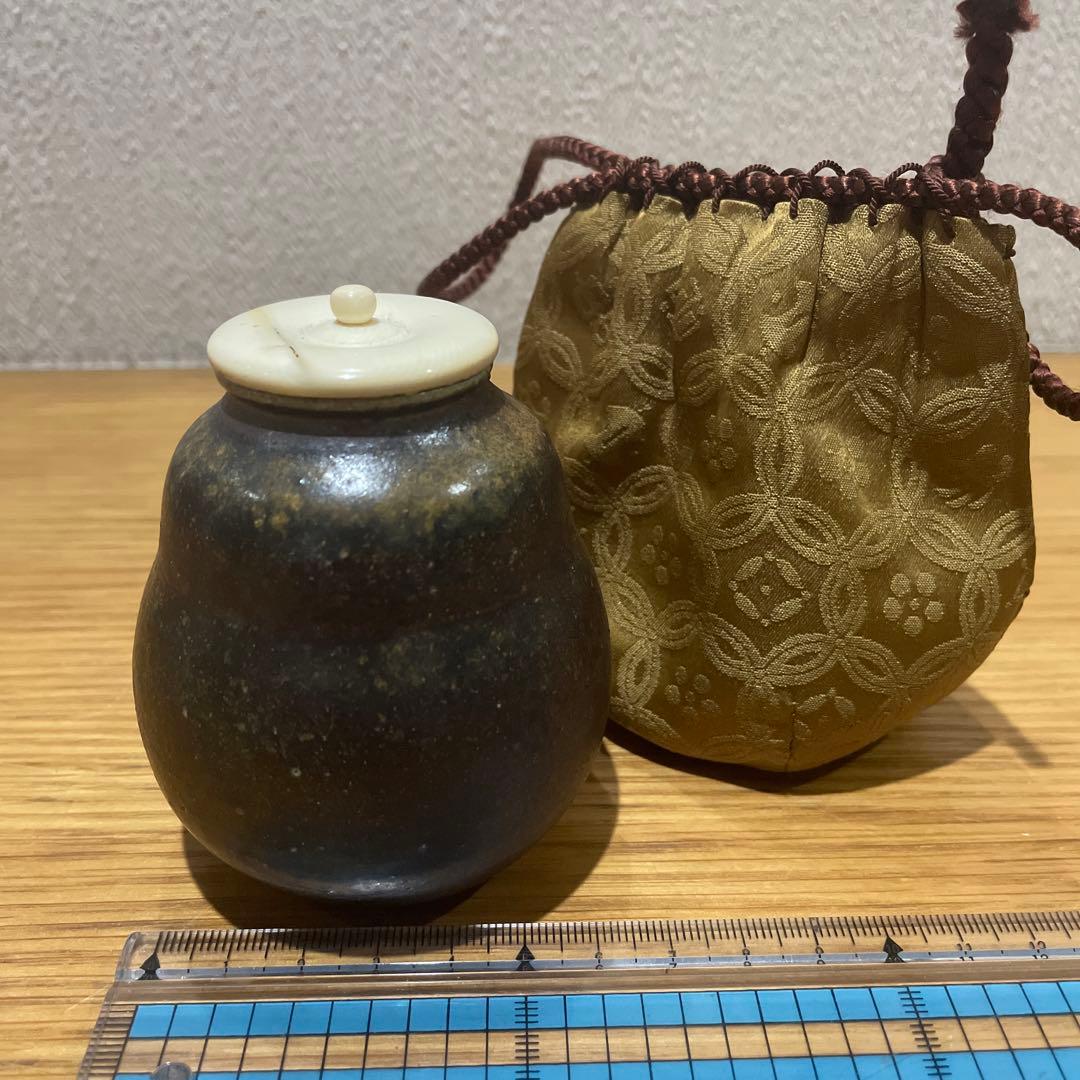 茶入☆備前焼☆藤原楽山☆岡山県無形文化財☆茶道具☆希少