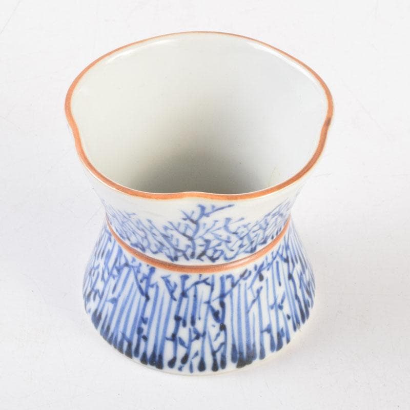 茶道具　京焼　平安昭阿弥造　染付　束柴蓋置　共箱　C　8676