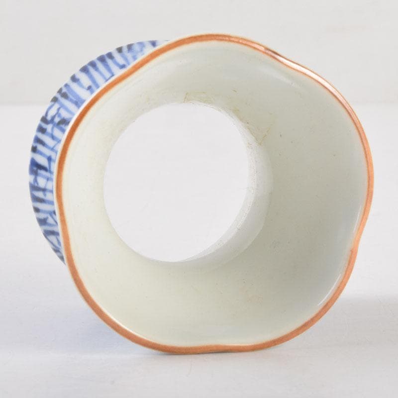 茶道具　京焼　平安昭阿弥造　染付　束柴蓋置　共箱　C　8676