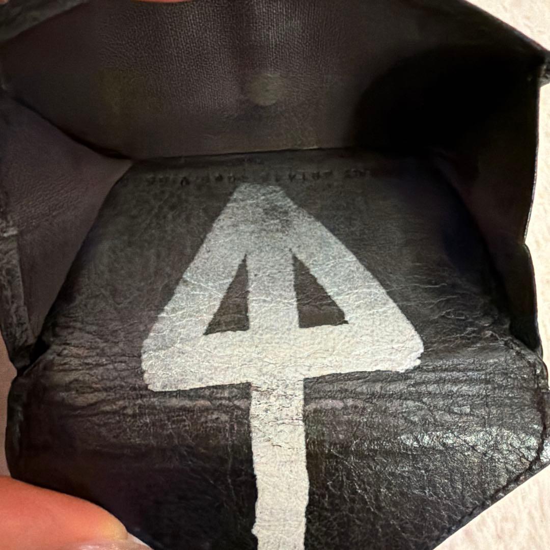 バレンシアガ ペーパーミニウォレット /グラフィティ 三つ折り財布 レザー 黒