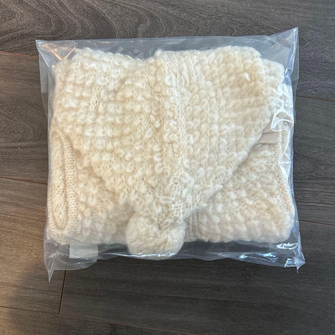 MARLMARL polka マールマール　フード付きポンチョ ecru