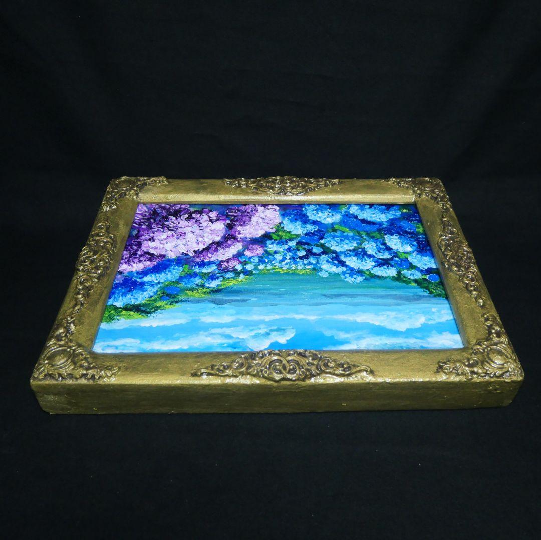 油絵 油彩 油彩画 絵画 絵【紫雲出山の紫陽花】