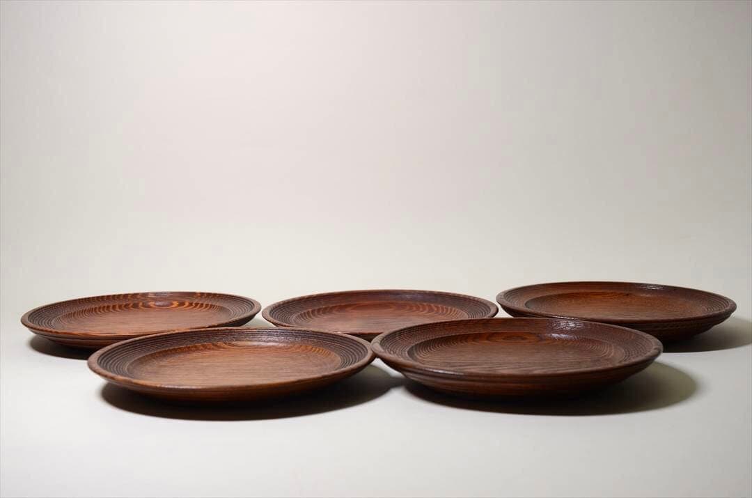 昭和時代　作家　木皿　団子皿　菓子皿　銘々皿　１０枚組　アンティーク b