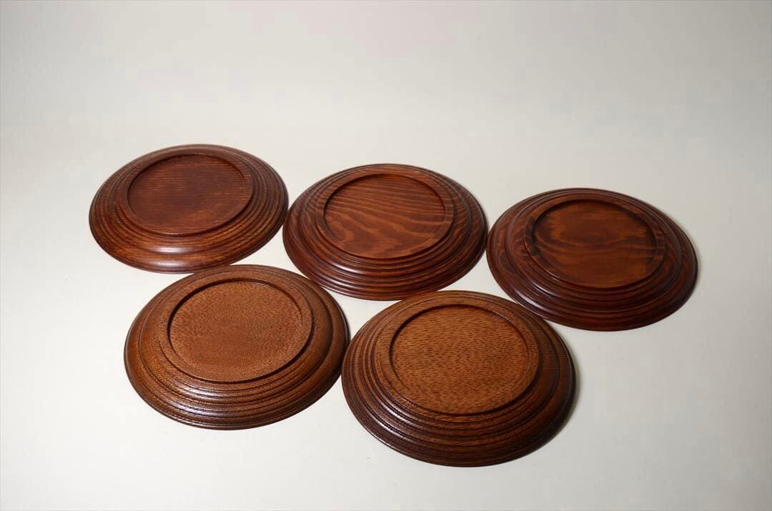 昭和時代　作家　木皿　団子皿　菓子皿　銘々皿　１０枚組　アンティーク b