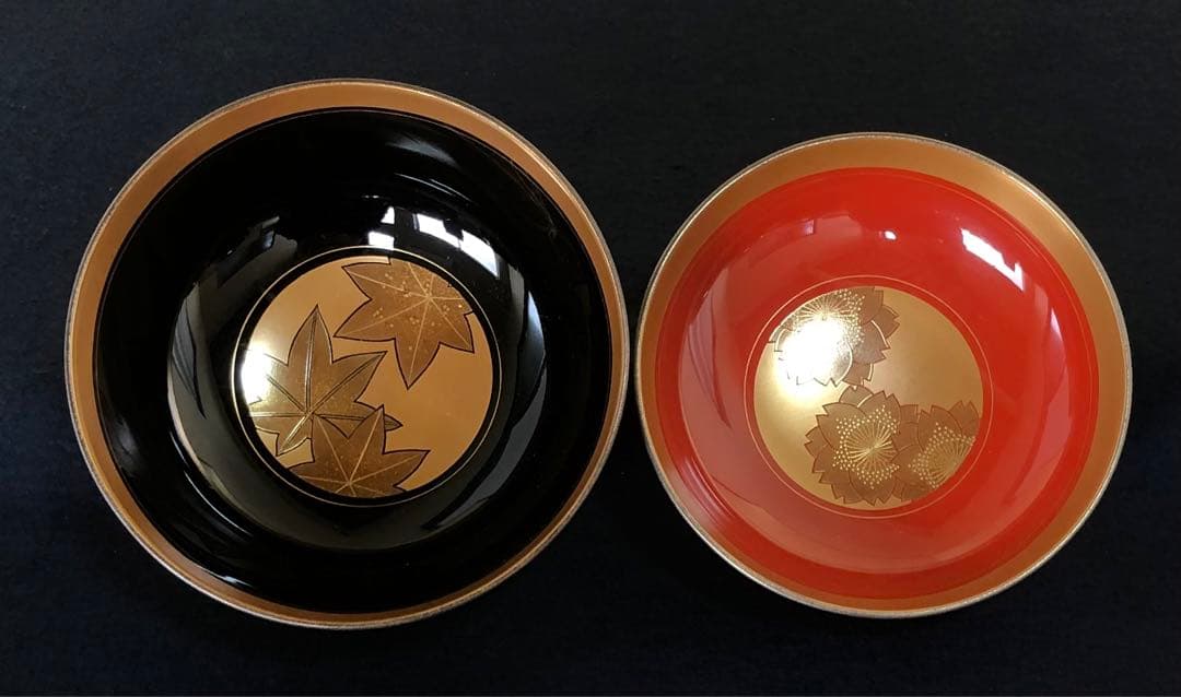 《R》輪島塗 銀地源氏車蒔絵 煮物椀5客 木製漆器 木箱 251204お3