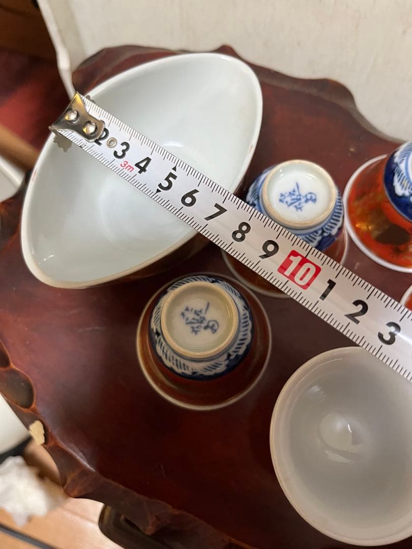 九谷焼 煎茶道具　煎茶器セット　長右衛門 金蘭手 茶器　細長湯冷し　骨董