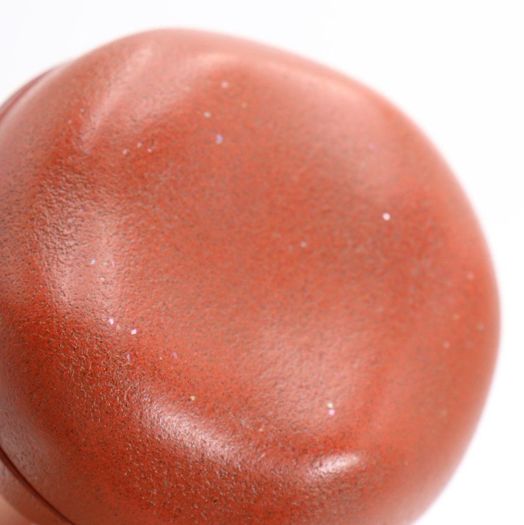 川岸充雅作 輪島塗乾漆 柿香合 茶道具 共箱共布　V701　NT7