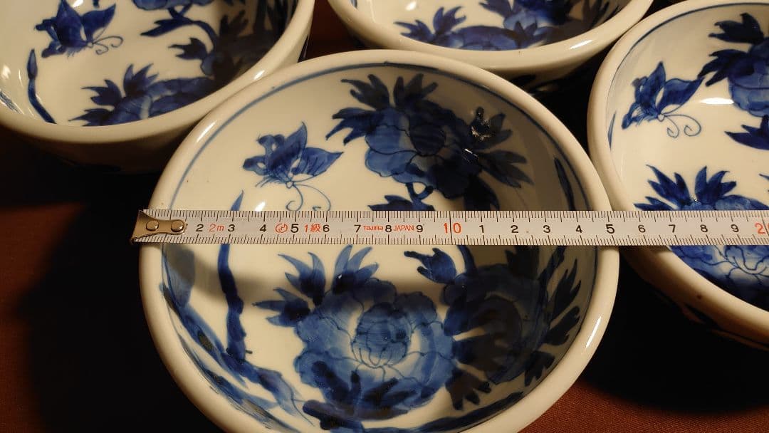 古伊万里　伊万里　なます皿　厚手　蝶の図　華の図　アンティーク伊万里　５客