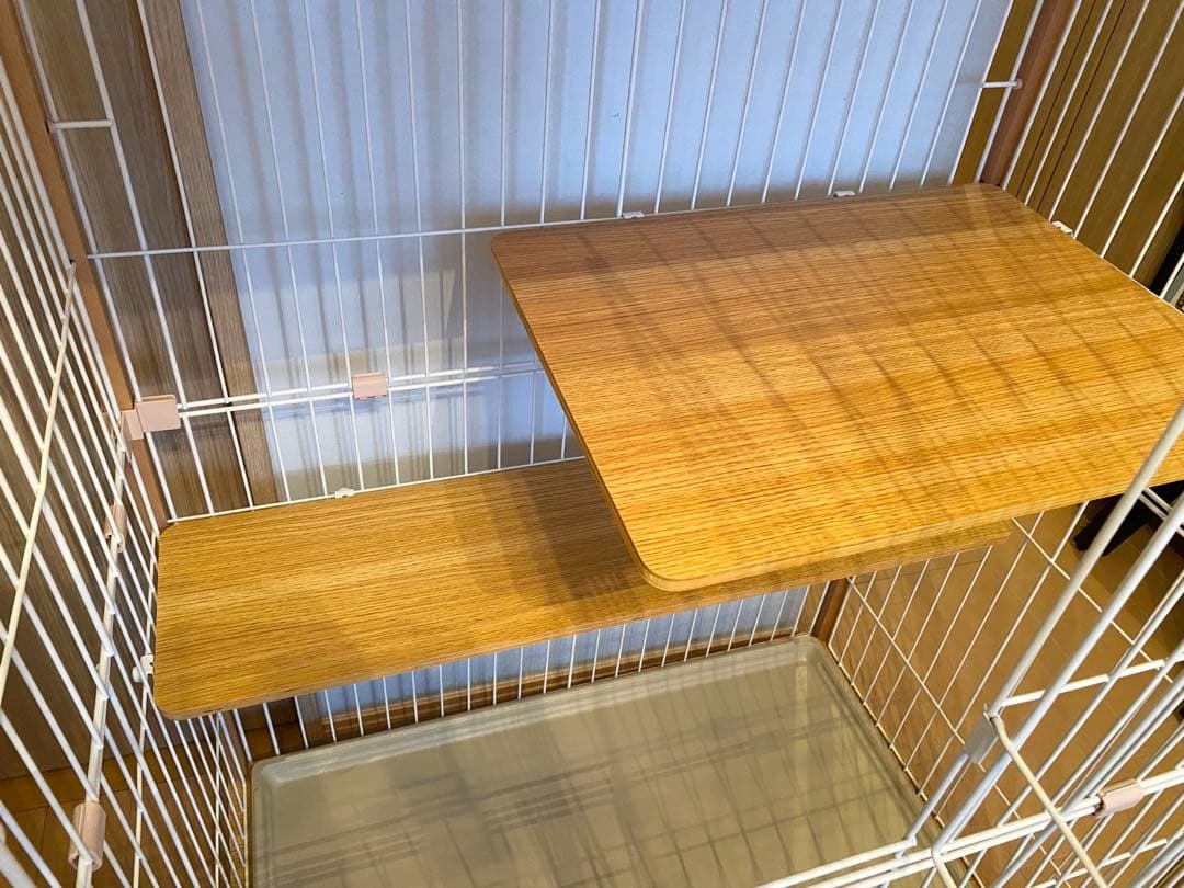 [お引取り限定]木製フレーム 二段式キャットケージ