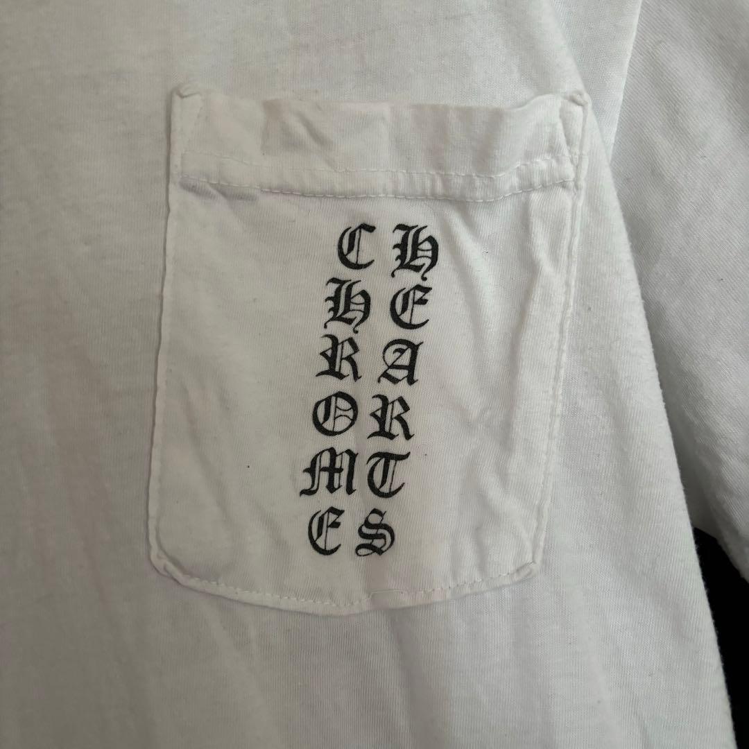 CHROME HEARTS スクロールラベルロゴ　ホワイト Tシャツ