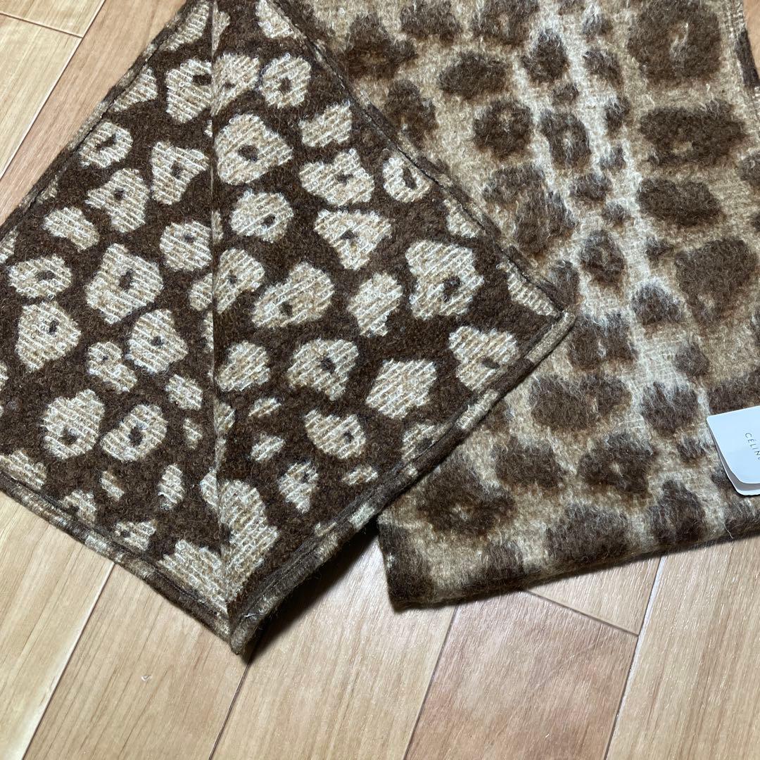 CELINE セリーヌ フィービー期 レオパード　ジャガードニット マフラー