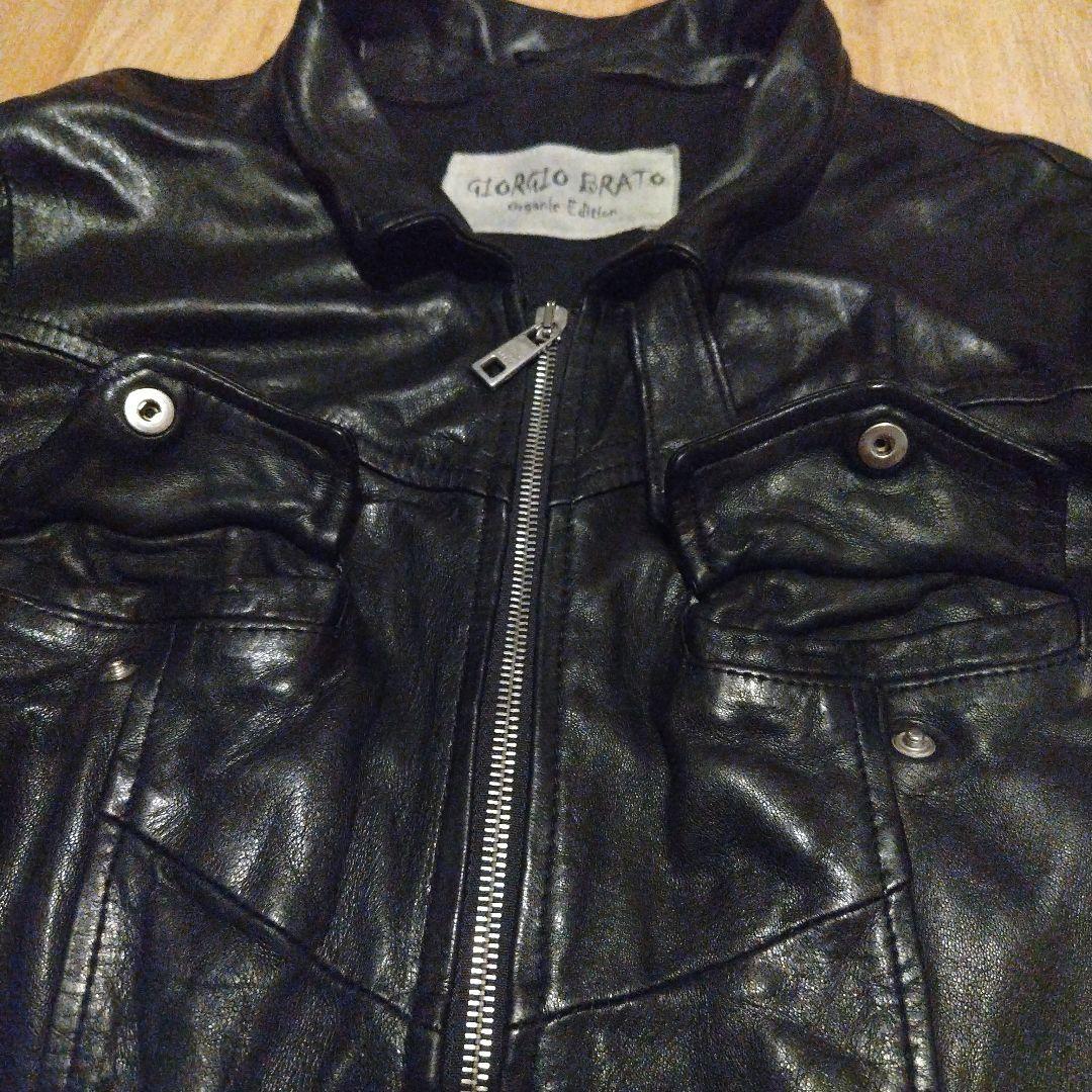 ピーター　giorgio brat　ラムスキン　ダブルジップレザージャケ