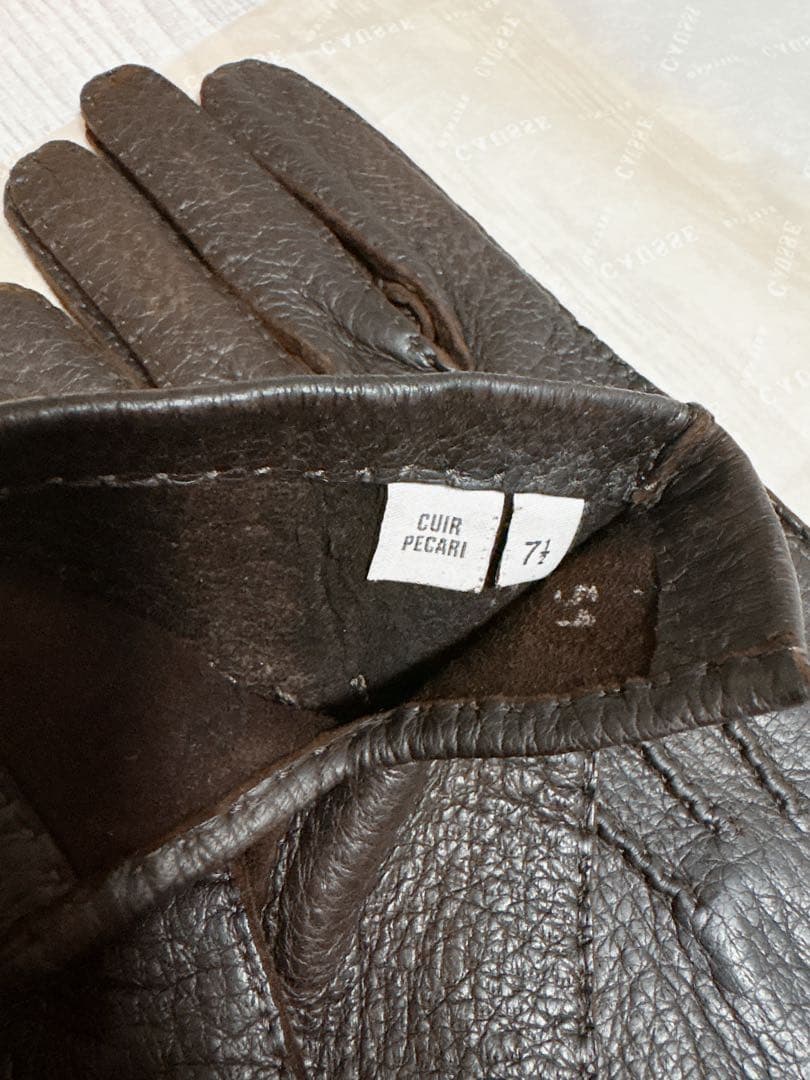 新品 CAUSSE GANTIER ペッカリー 手 袋グローブ MARRON