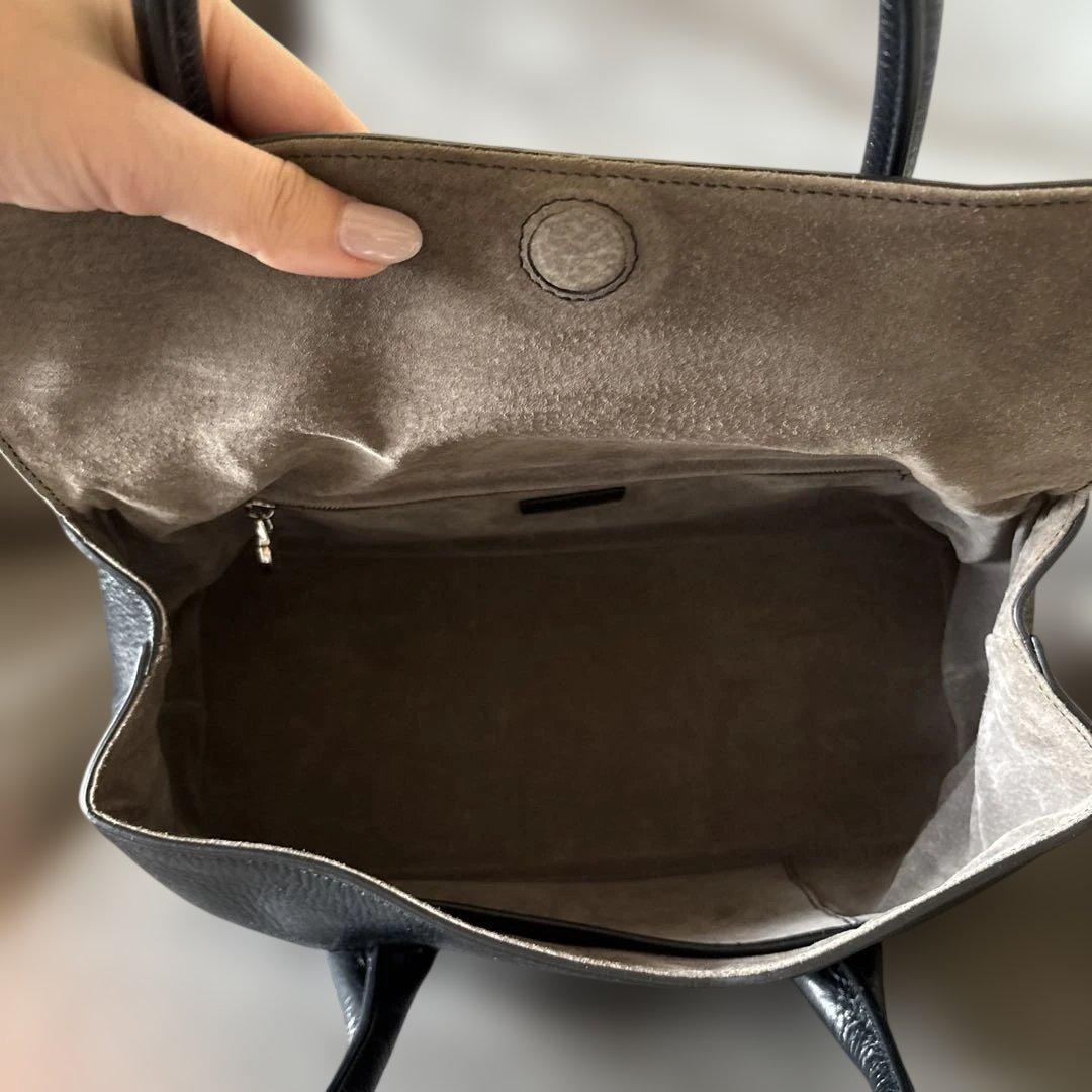 【HIROFU ヒロフ】ペルーシェSハンドバック　ブラックレザー　冠婚葬祭　美品