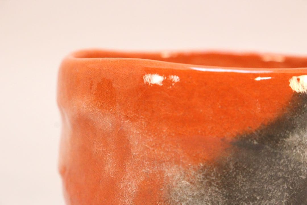 No5039 園部玄哉 造　赤茶碗　陶印有　共箱/共布　栞付　茶道具　送料無料