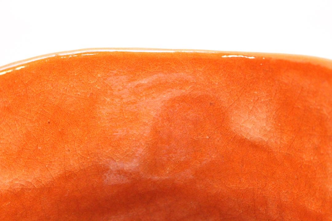 No5039 園部玄哉 造　赤茶碗　陶印有　共箱/共布　栞付　茶道具　送料無料