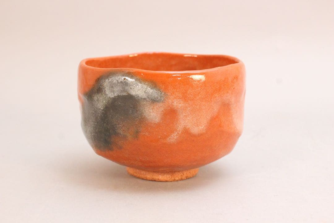 No5039 園部玄哉 造　赤茶碗　陶印有　共箱/共布　栞付　茶道具　送料無料