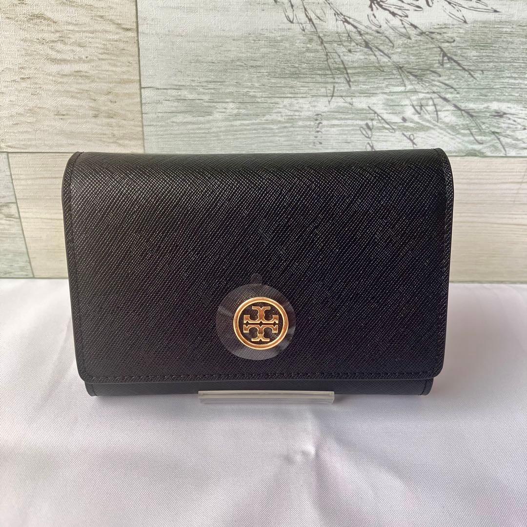 【値下交渉○】Tory Burch ブラック二つ折り財布 箱付き