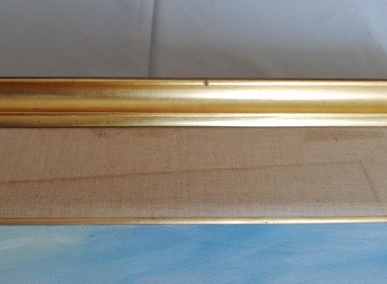 田坂乾油彩南紀漁港額サイズ（約６１０Ｘ５３５ｍｍ）サイン有