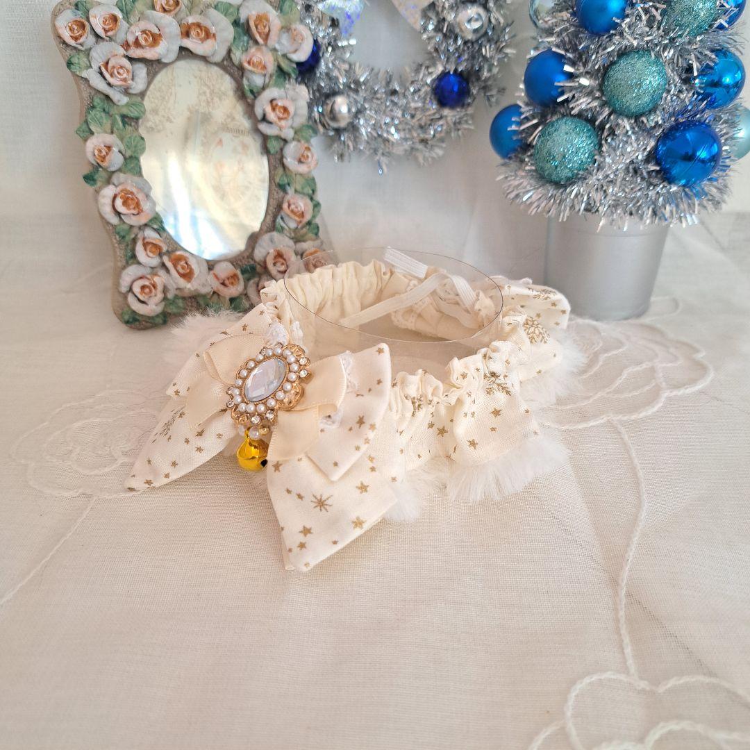 短毛シュシュ、スノーフレークキラキラ星わんちゃん猫ちゃん用