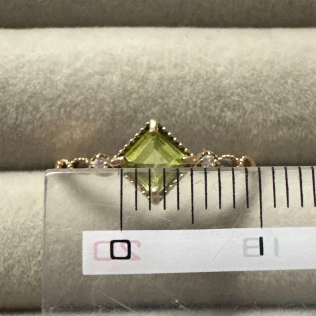 ⭐️本日限定価格！K10 ♡ ペリドット スクエアリング 約13.5号