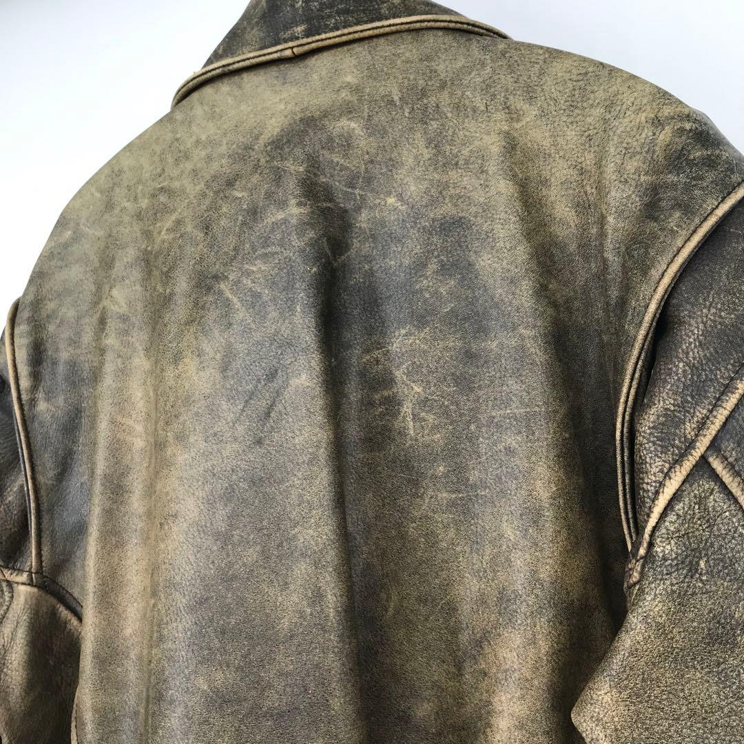 G.S.C ON TIME　レザージャケット　L　ライダース　ブラウン